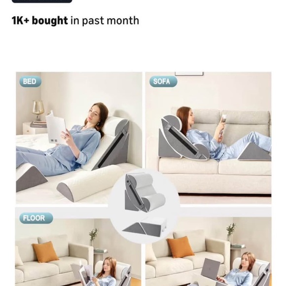 White & Gray Adjustable Wedge Pillow Set - Picture 3 of 5